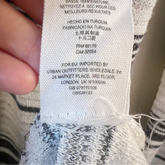 Free People Dress Womens Size Small Rave On White Striped Knit Long Sleeve - Picture 6 of 9